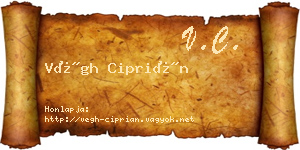 Végh Ciprián névjegykártya