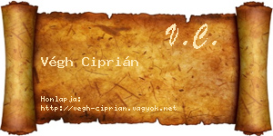 Végh Ciprián névjegykártya